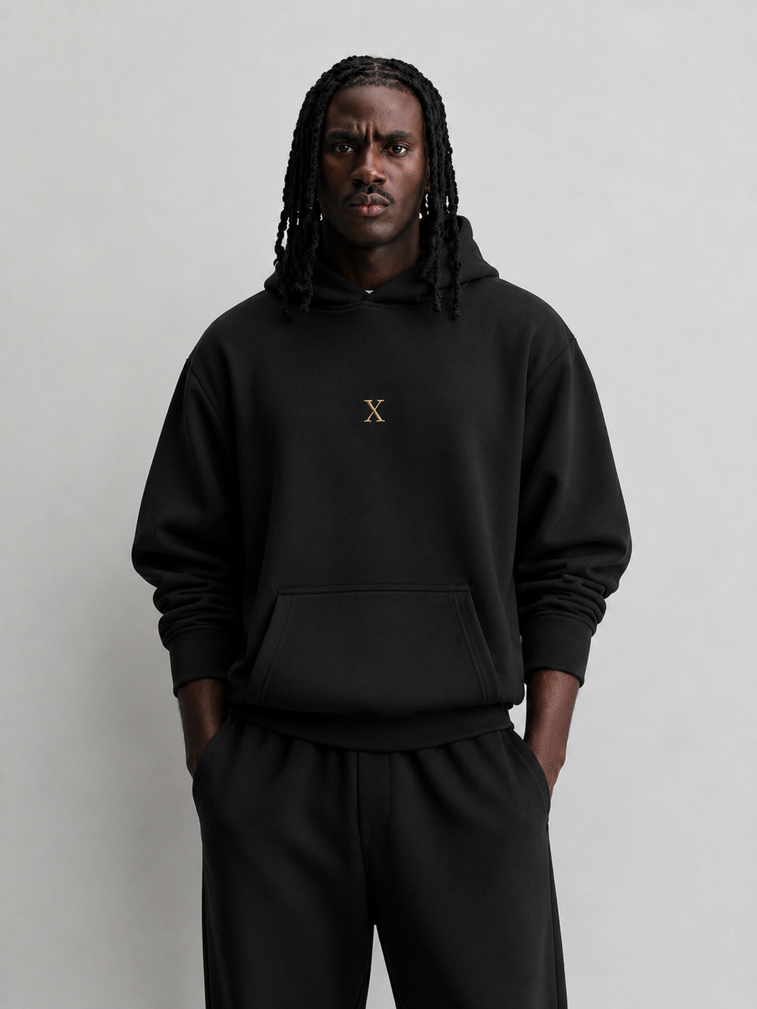 Hoodie D&SxPARIS Noir Profond - Hoodie oversize premium velours bouclé streetwear luxe Paris
