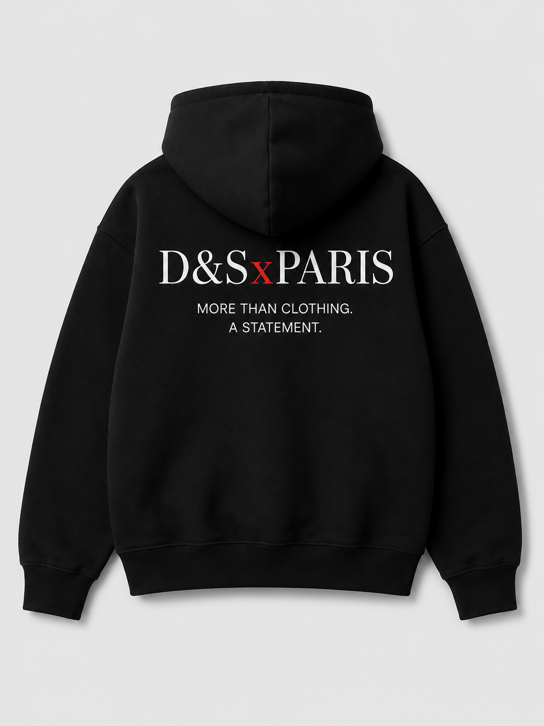 Hoodie Essential Black D&SxPARIS - Hoodie oversize noir broderie signature streetwear Paris