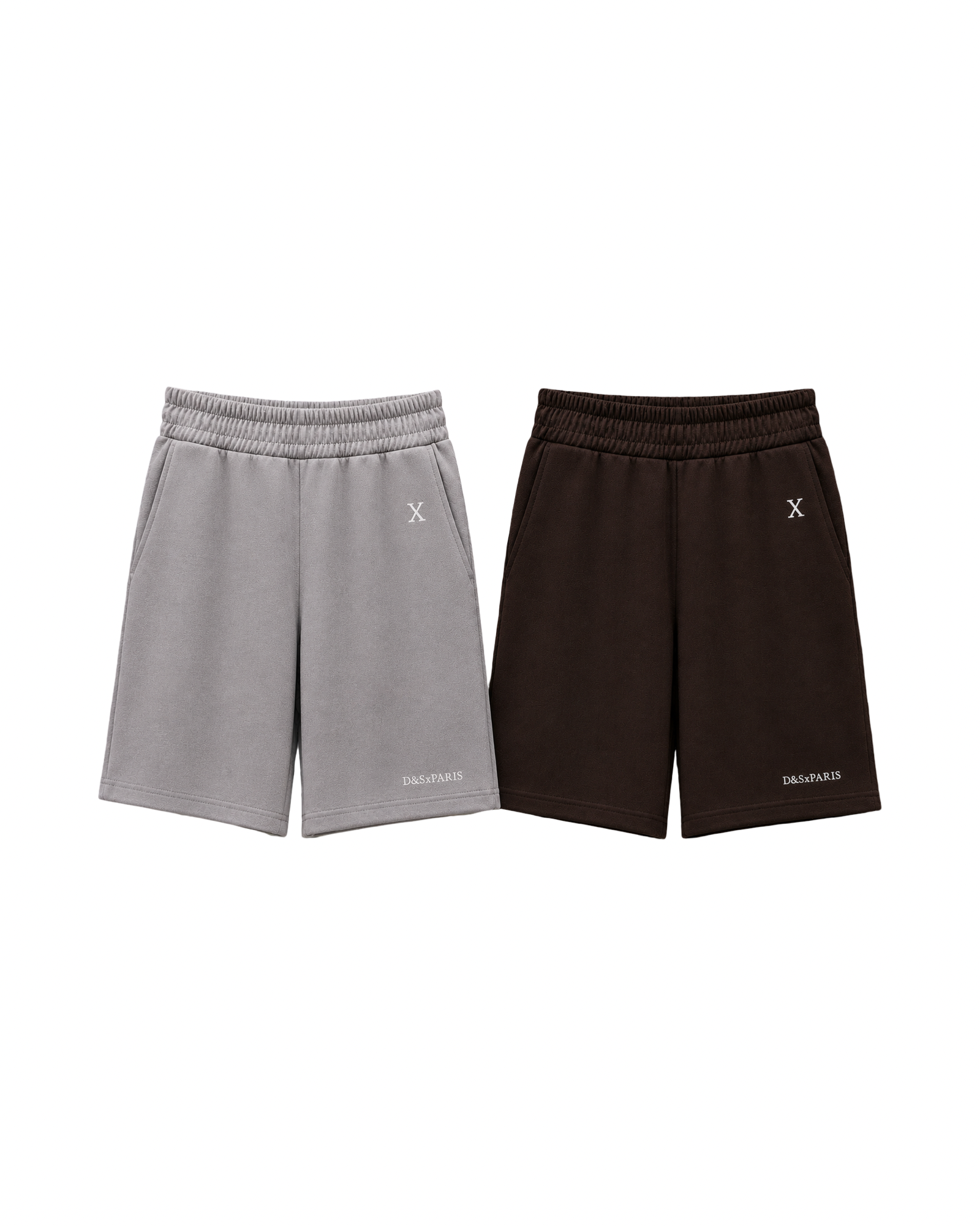 Short Premium D&SxPARIS Gris - Vue détail broderie X signature