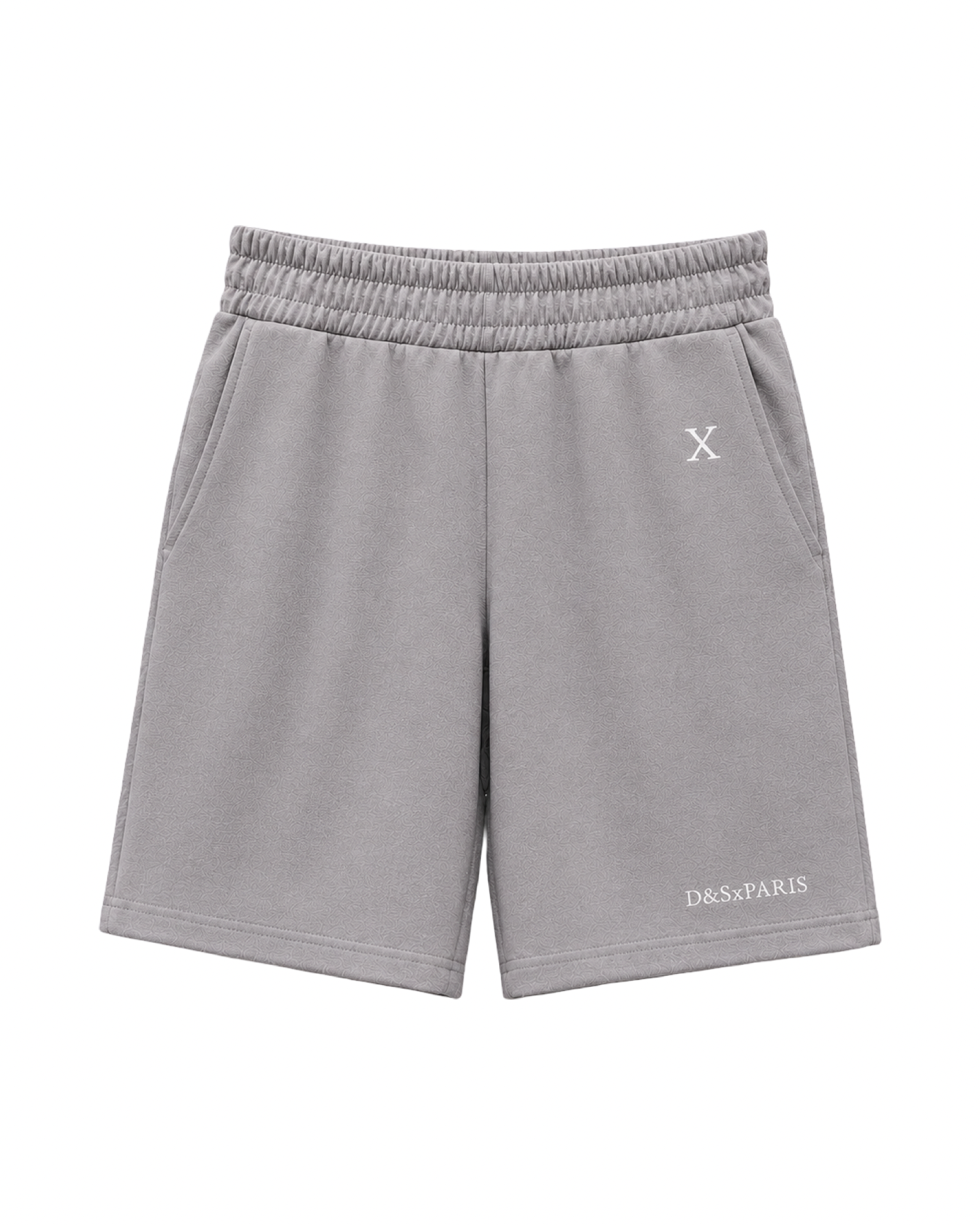 Short Premium D&SxPARIS Gris - Short oversize coton broderie signature streetwear Paris